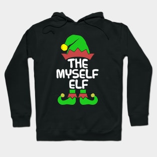 Myself Elf Matching Family Group Christmas Party Pajama Hoodie